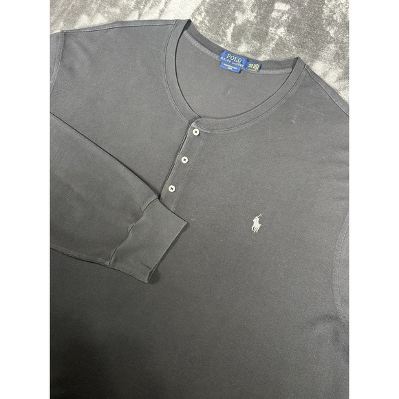 Polo Ralph Lauren Other - Polo Ralph Lauren Men's 4XB Featherweight Mesh Black Henley Pullover Long Sleeve